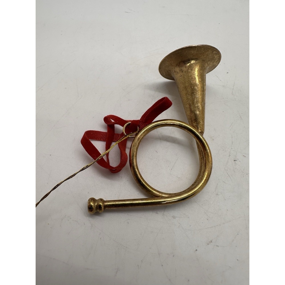 Vintage Brass French Horn Ornament Mini Musical Instrument Holiday - Picture 6 of 6